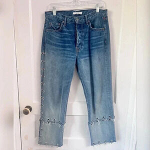 GRLFRND Helena High Rise Cropped Hardware Jeans NEW Size 29